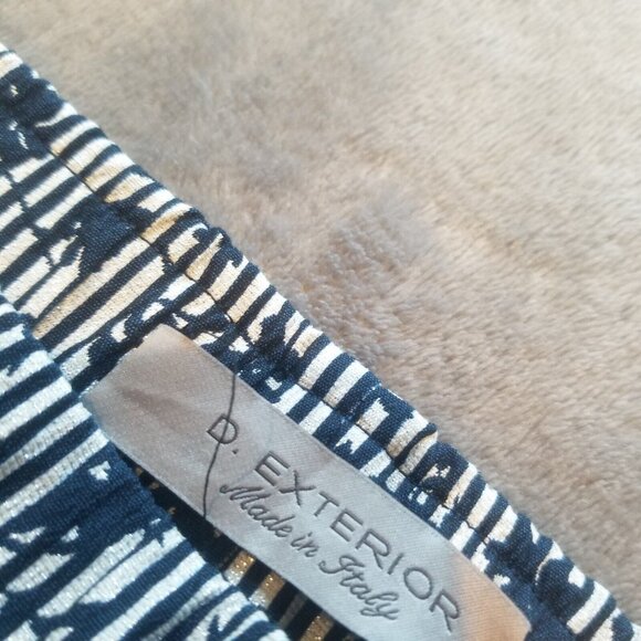 D. Exterior Women's Ankle Pants Mid-Rise Striped Floral Print Size 40 Straight - Picture 2 of 7